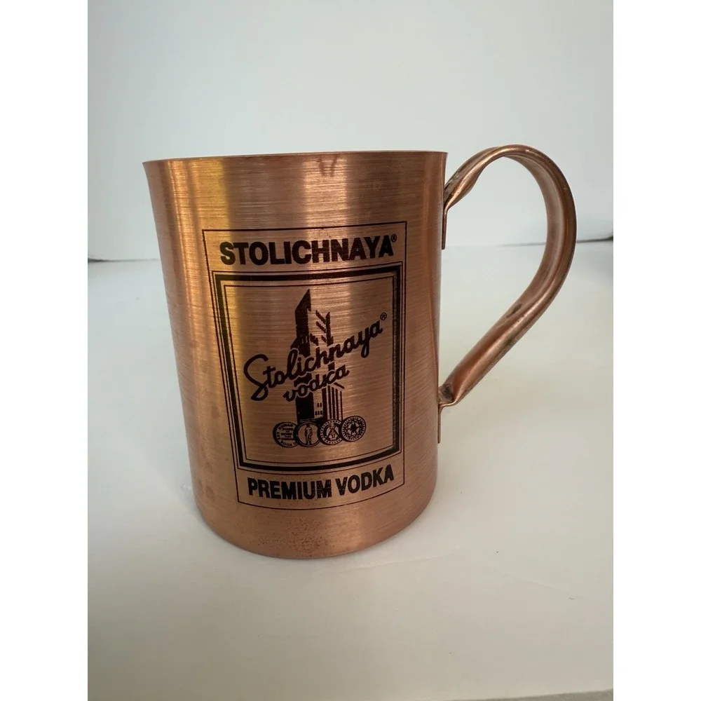 Lot Of 3 Moscow Mule Copper Mug Ketel One Vodka Stoli S IV Makers Mark Hammered‎